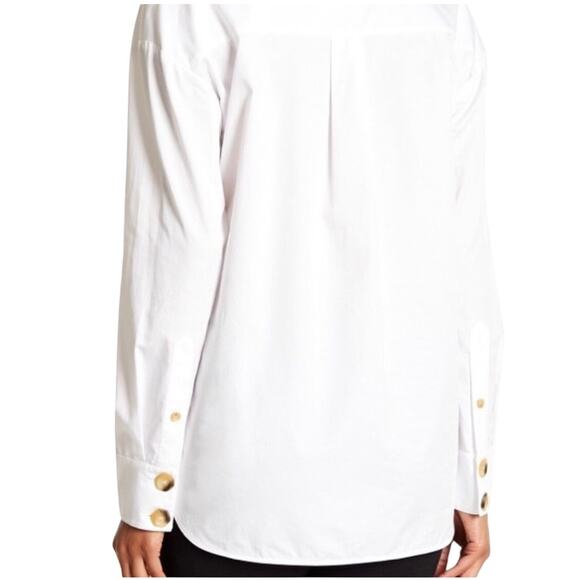 Tibi Asymmetrical Cotton Button Up Shirt - Picture 2 of 11